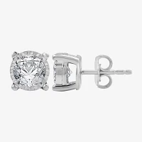 (G-H / Si1-Si2) 1 CT. T.W. Lab Grown White Diamond Sterling Silver 8.7mm Round Stud Earrings