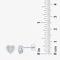 (G-H / I1-I2) 1/4 CT. T.W. Lab Grown White Diamond Sterling Silver Heart Stud Earrings