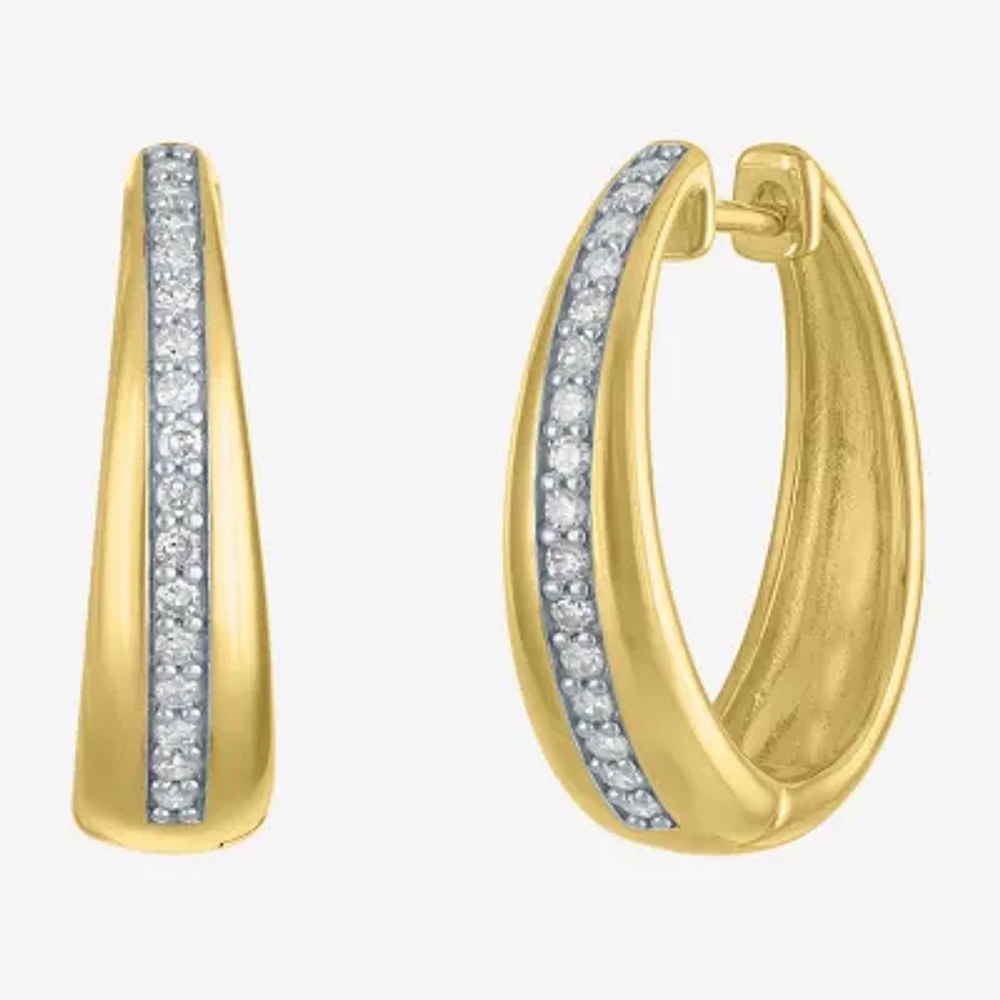 Diamond Addiction (G-H / I1-I2) 1/ CT. T.W. Lab Grown White Diamond 14K Gold Over Silver Sterling Silver 20mm Hoop Earrings