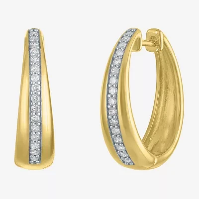 Diamond Addiction (G-H / I1-I2) 1/ CT. T.W. Lab Grown White Diamond 14K Gold Over Silver Sterling Silver 20mm Hoop Earrings