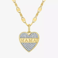 Diamond Addiction (G-H Womens 1/10 CT. T.W. Lab Grown White Diamond 14K Gold Over Silver Sterling Silver Heart Pendant Necklaces