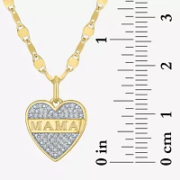 Diamond Addiction (G-H Womens 1/10 CT. T.W. Lab Grown White Diamond 14K Gold Over Silver Sterling Silver Heart Pendant Necklaces