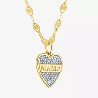 Diamond Addiction (G-H Womens 1/10 CT. T.W. Lab Grown White Diamond 14K Gold Over Silver Sterling Silver Heart Pendant Necklaces