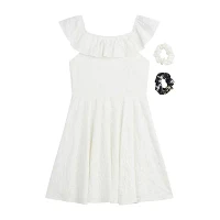 Byer California Big Girls Sleeveless Flutter Sleeve A-Line Dress