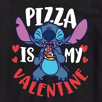 Mens Crew Neck Short Sleeve Lilo & Stitch Valentine's Day T-Shirt