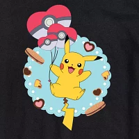 Mens Crew Neck Short Sleeve Pokeman Valentine's Day T-Shirt