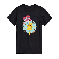 Mens Crew Neck Short Sleeve Pokeman Valentine's Day T-Shirt