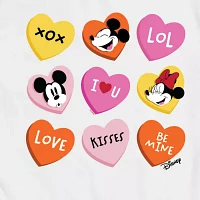 Mens Crew Neck Short Sleeve Mickey and Friends Valentine's Day T-Shirt