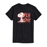 Mens Crew Neck Short Sleeve Peanuts Valentine's Day T-Shirt