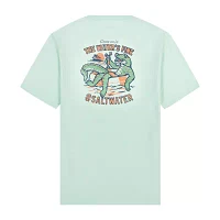 IZOD Saltwater Soft Wash Mens Crew Neck Short Sleeve Classic Fit Graphic T-Shirt