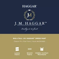 J.M Haggar® Mens Big and Tall Classic Fit Flat Front Sharkskin Dress Pant