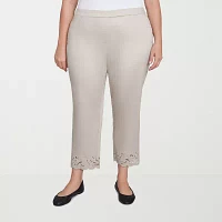 Alfred Dunner-Plus Coming Up Roses Womens Mid Rise Straight Fit Ankle Pant