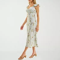 B. Smart Womens Sleeveless Floral Midi Fit + Flare Dress Juniors