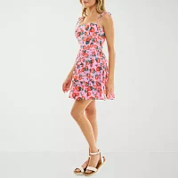 B. Smart Womens Sleeveless Floral Fit + Flare Dress Juniors