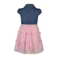 Lilt Toddler Girls Short Sleeve Puffed Tutu Dress