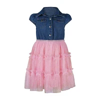 Lilt Toddler Girls Short Sleeve Puffed Tutu Dress