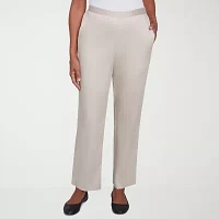 Alfred Dunner Coming Up Roses Womens Straight Pull-On Pants