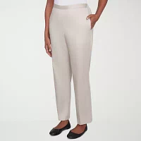 Alfred Dunner Coming Up Roses Womens Straight Pull-On Pants