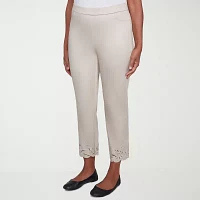 Alfred Dunner Coming Up Roses Womens Straight Fit Ankle Pant