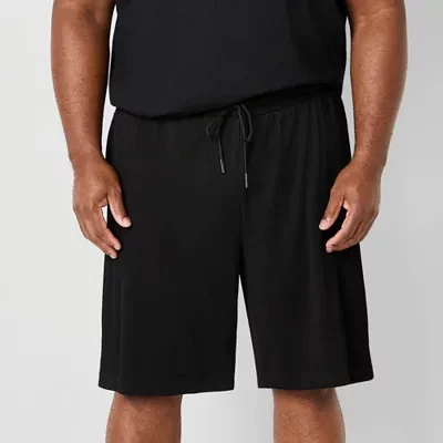 Shaquille O'Neal XLG Textured 10" Mens Big and Tall Mid Rise Soft Short