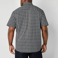 Shaquille O'Neal XLG Big and Tall Mens Regular Fit Short Sleeve Button-Down Shirt