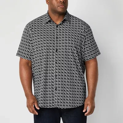 Shaquille O'Neal XLG Big and Tall Mens Regular Fit Short Sleeve Button-Down Shirt