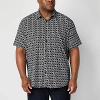 Shaquille O'Neal XLG Big and Tall Mens Regular Fit Short Sleeve Button-Down Shirt