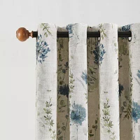 Martha Stewart Westchester Print Grommet Top Blackout Single Curtain Panels