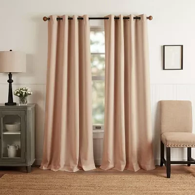 Martha Stewart Westchester Solid Grommet Top Blackout Single Curtain Panels