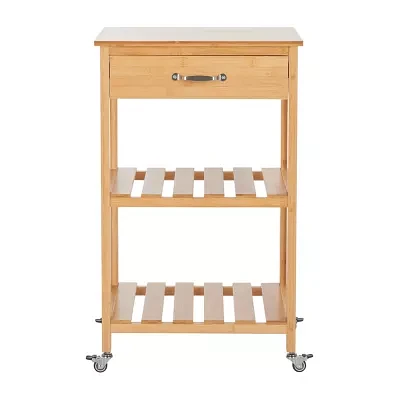 Corteau Wood-Top Kitchen Cart