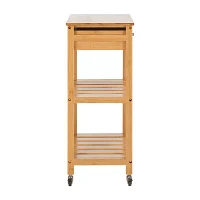 Corteau Wood-Top Kitchen Cart