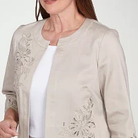 Alfred Dunner Coming Up Roses Womens Regular Fit Suit Jacket