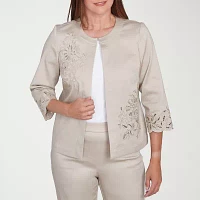 Alfred Dunner Coming Up Roses Womens Regular Fit Suit Jacket