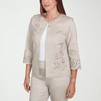 Alfred Dunner Coming Up Roses Womens Regular Fit Suit Jacket