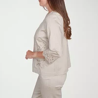 Alfred Dunner Coming Up Roses Womens Regular Fit Suit Jacket