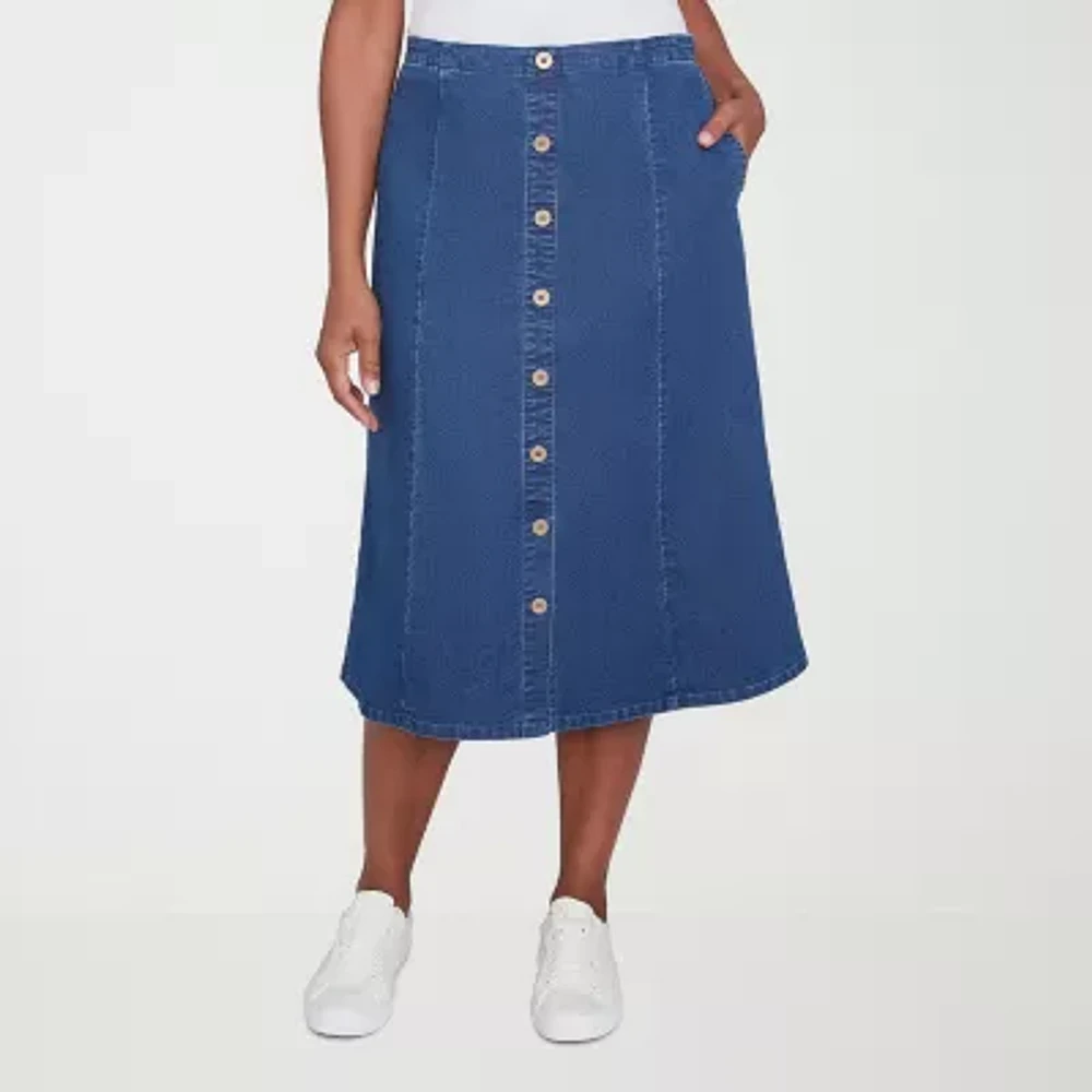 Alfred Dunner Classics Womens Denim Skirt