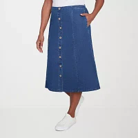 Alfred Dunner Classics Womens Denim Skirt