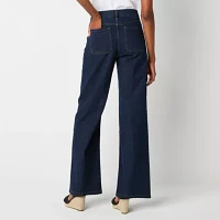 Liz Claiborne Tall Womens Mid Rise Wide Leg Jean