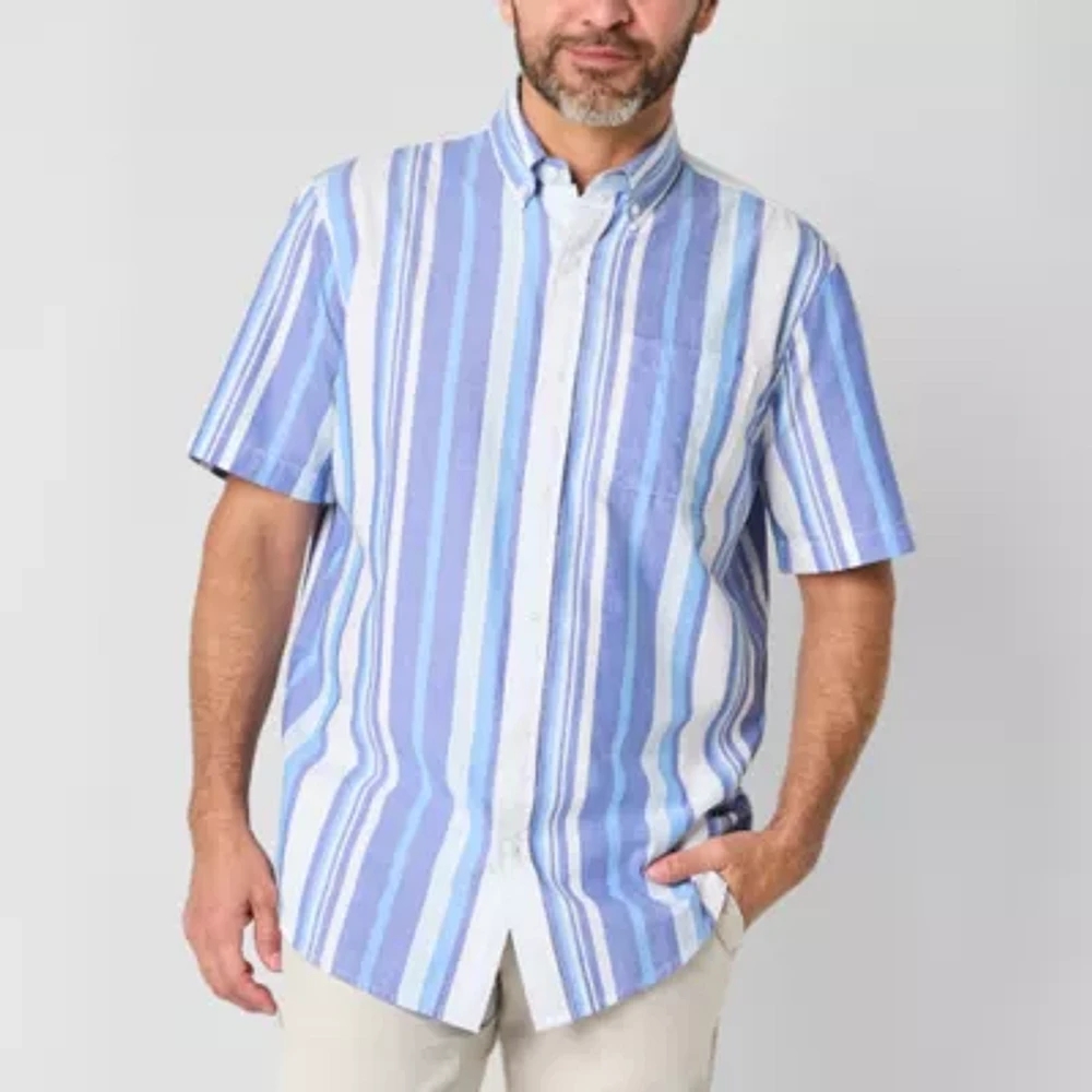 St. John's Bay Performance Oxford Mens Classic Fit Short Sleeve Button-Down Shirt