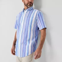 St. John's Bay Performance Oxford Mens Classic Fit Short Sleeve Button-Down Shirt