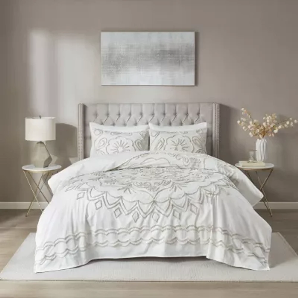 Madison Park Juliana 3 Piece Tufted Cotton Chenille Coverlet Set