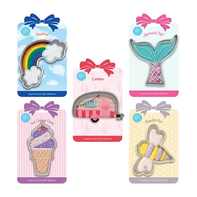 R&M International Llc Rainbow Bee Mermaid Camper Ice 5-pc. Cookie Cutter Bundle