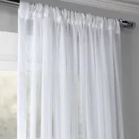 Exclusive Fabrics & Furnishing Sheer Rod Pocket Single Curtain Panel