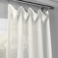 Exclusive Fabrics & Furnishing Double Layered Solid Sheer Rod Pocket Single Curtain Panel