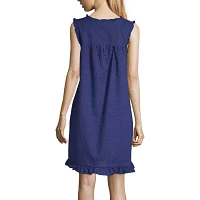 Adonna Ruffle Chemise Womens Sleeveless Scoop Neck Nightgown