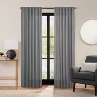 Fieldcrest Luxury Cotton Texture Light-Filtering Rod Pocket Back Tab Single Curtain Panel