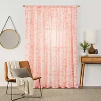 Fieldcrest Arden Speckle Print Cotton Sheer Rod Pocket Single Curtain Panel