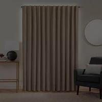 Fieldcrest Luxury Alden Linen Energy Saving 100% Blackout Rod Pocket Back Tab Single Curtain Panel