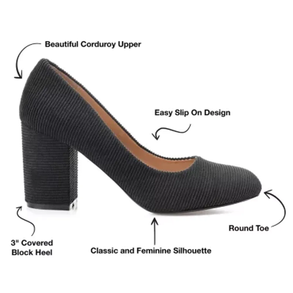 Journee Collection Womens Fai Block Heel Pumps