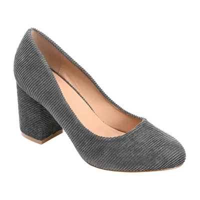 Journee Collection Womens Fai Closed Toe Block Heel Pumps
